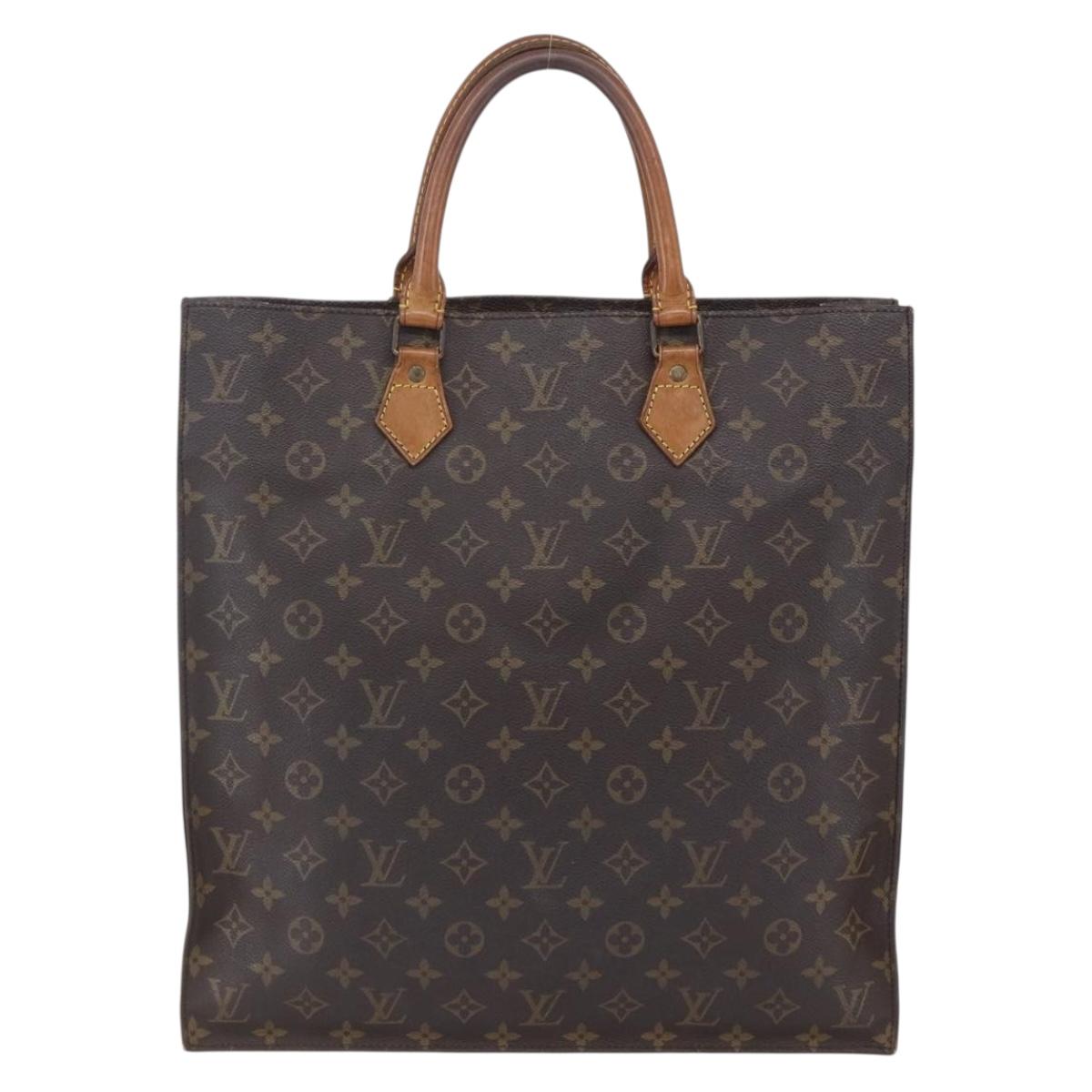 LOUIS VUITTON Monogram Sac Plat Hand Bag M51140 LV Auth BA7898