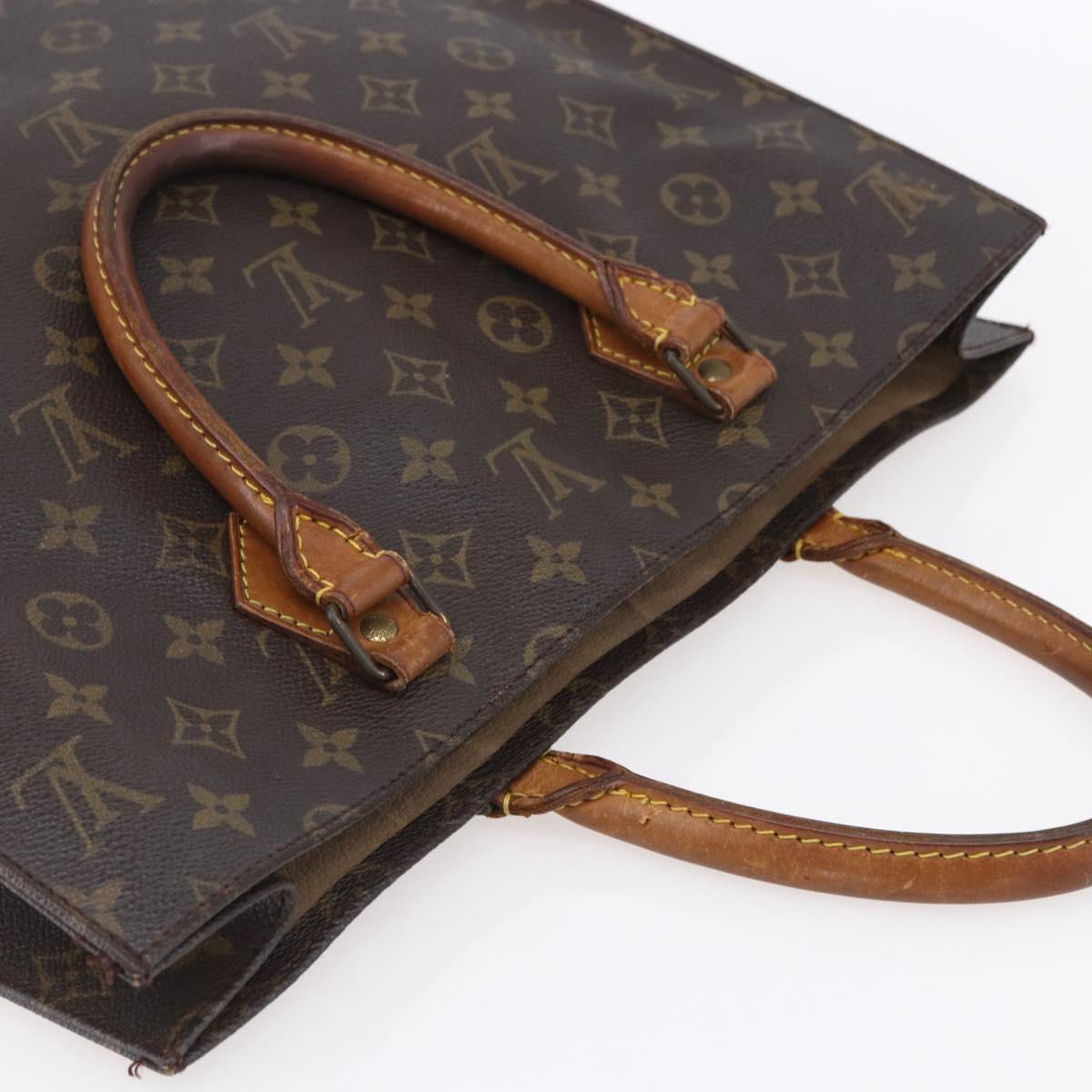 LOUIS VUITTON Monogram Sac Plat Hand Bag M51140 LV Auth BA7898