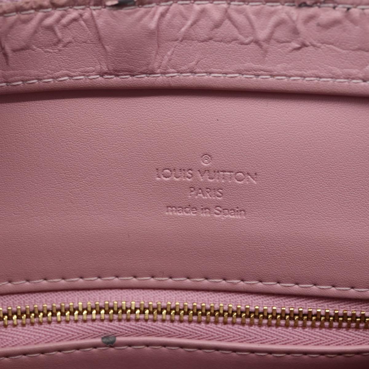 LOUIS VUITTON Monogram Vernis Houston Bag Marshmallow Pink M91302 LV Auth BA7907