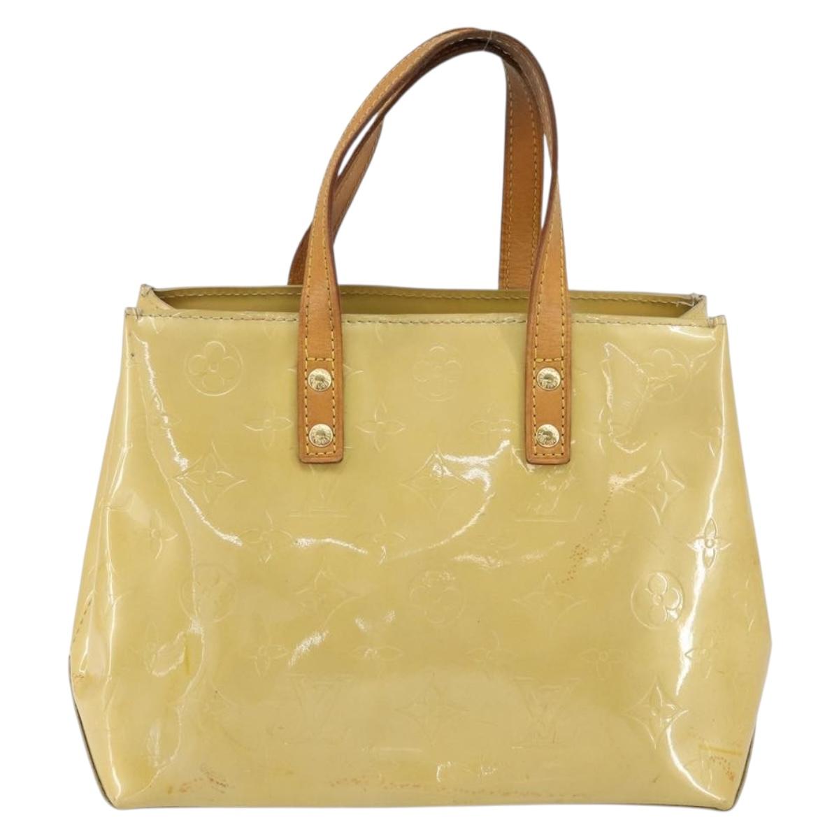 LOUIS VUITTON Monogram Vernis Reade PM Hand Bag Beige M91334 LV Auth BA7912