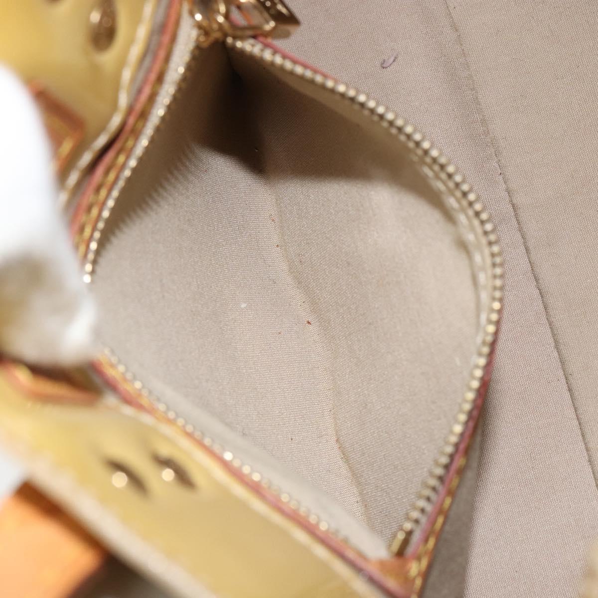 LOUIS VUITTON Monogram Vernis Reade PM Hand Bag Beige M91334 LV Auth BA7912