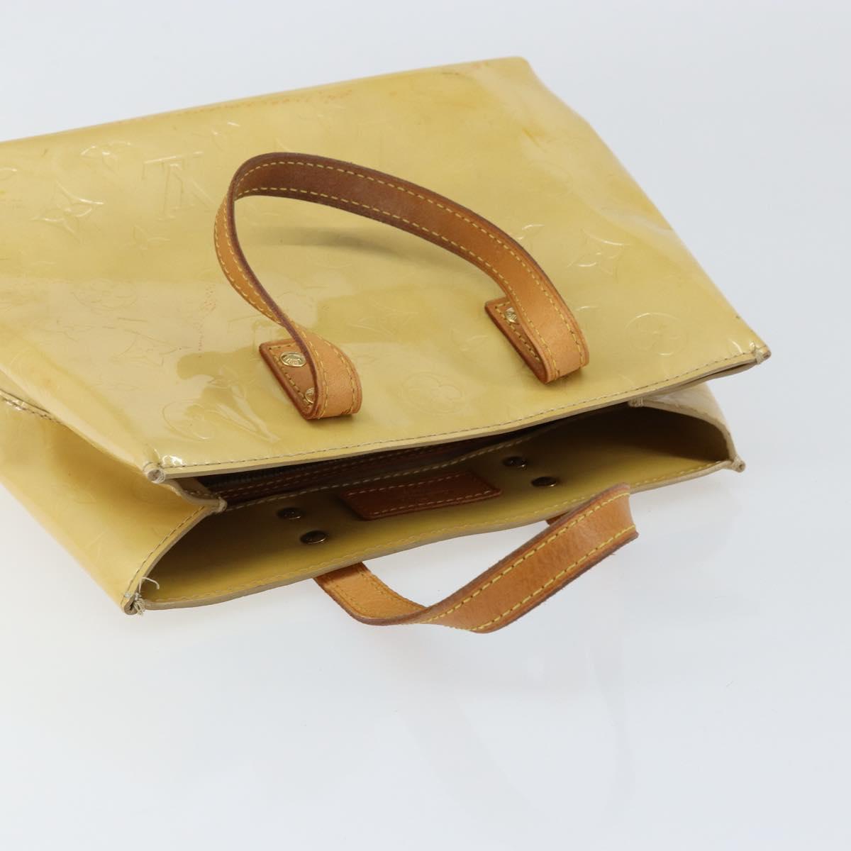 LOUIS VUITTON Monogram Vernis Reade PM Hand Bag Beige M91334 LV Auth BA7912