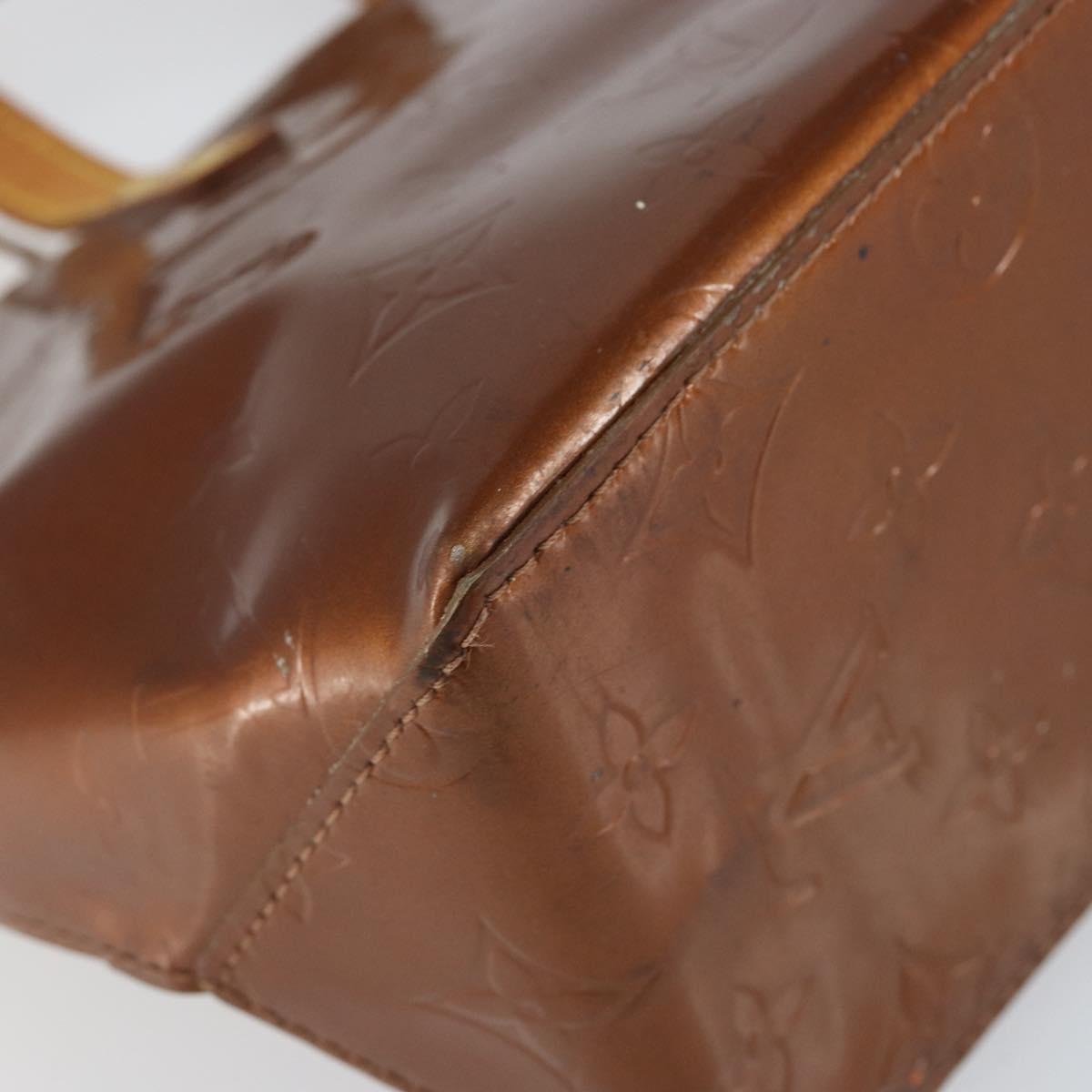 LOUIS VUITTON Monogram Vernis Reade PM Hand Bag Bronze M91146 LV Auth BA7913