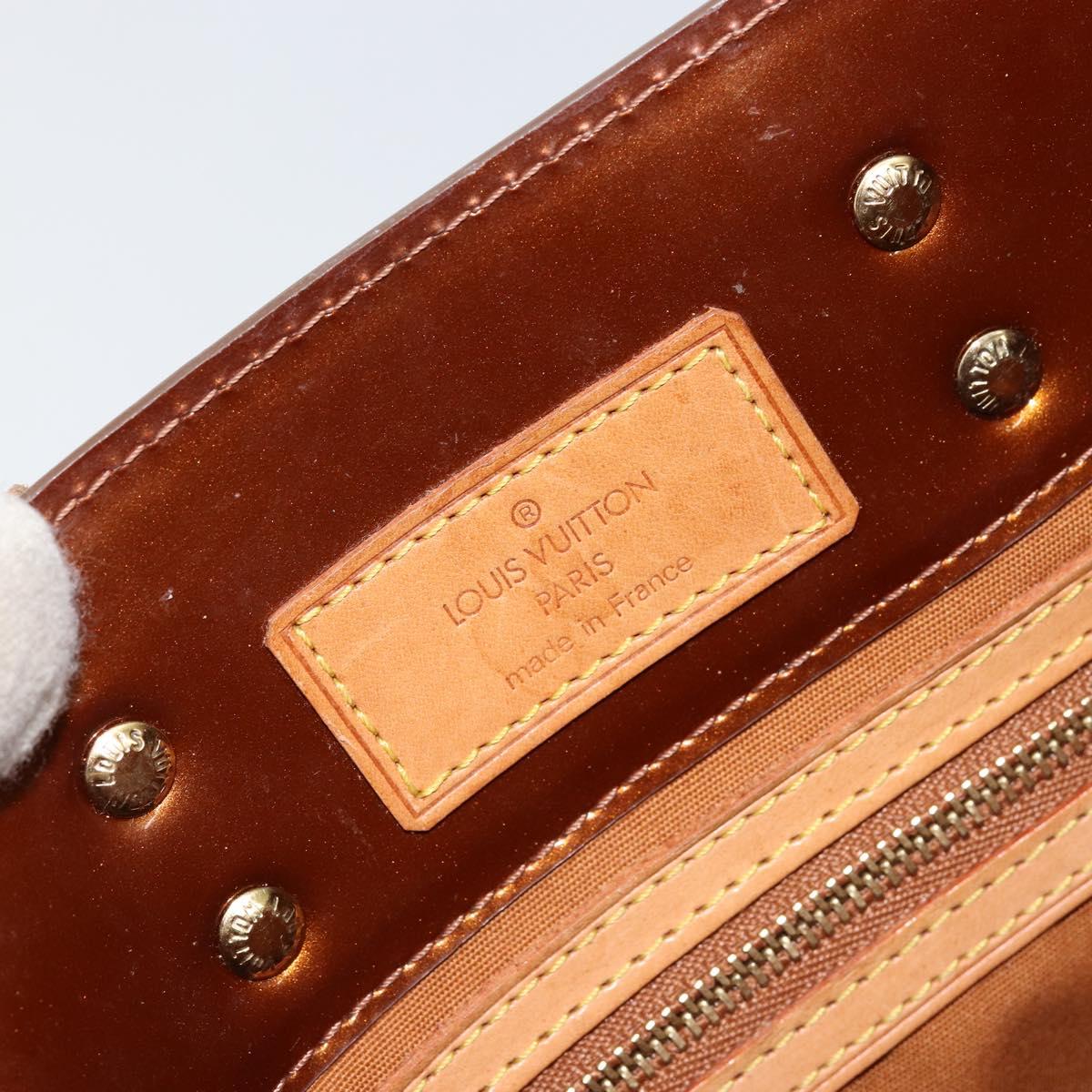 LOUIS VUITTON Monogram Vernis Reade PM Hand Bag Bronze M91146 LV Auth BA7913