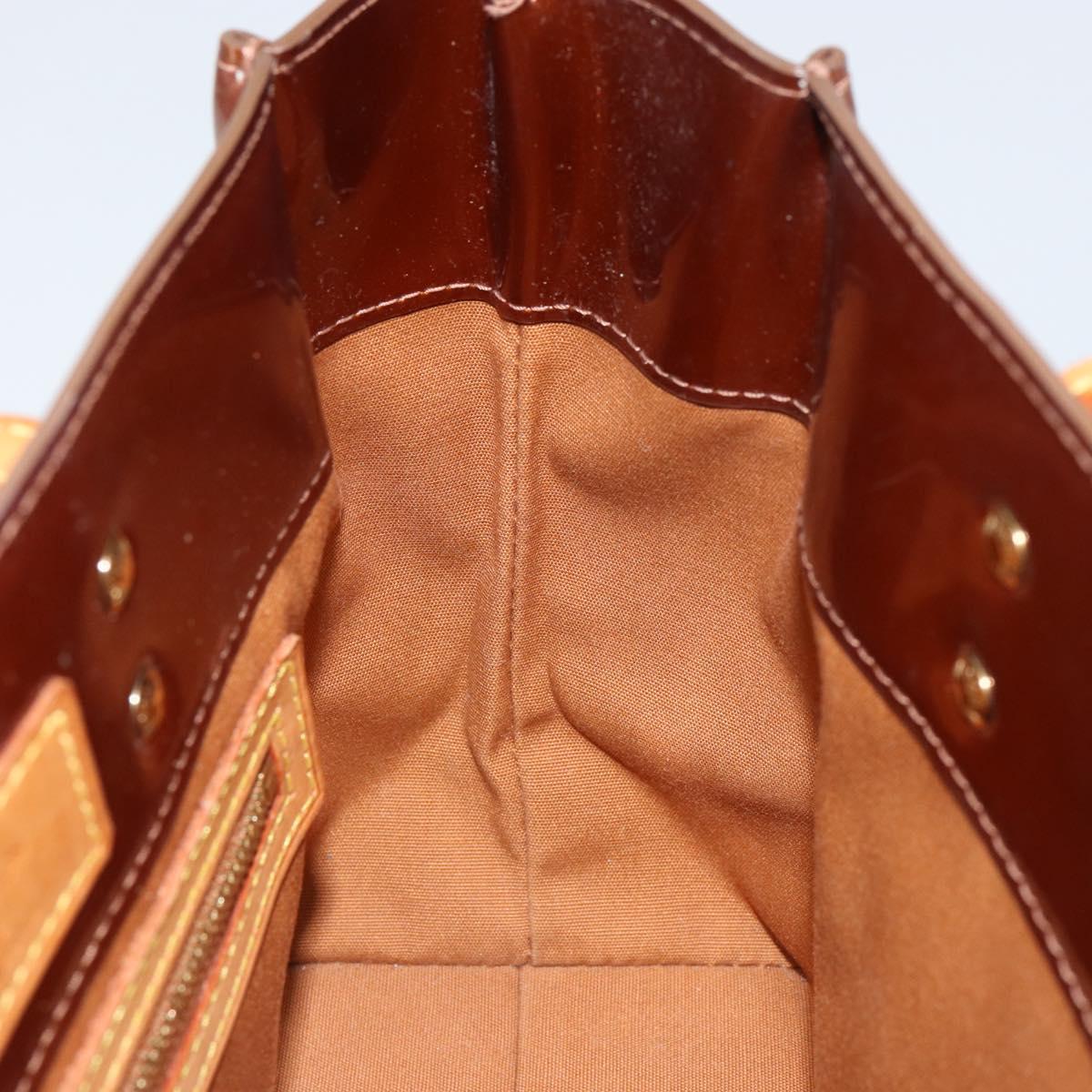 LOUIS VUITTON Monogram Vernis Reade PM Hand Bag Bronze M91146 LV Auth BA7913