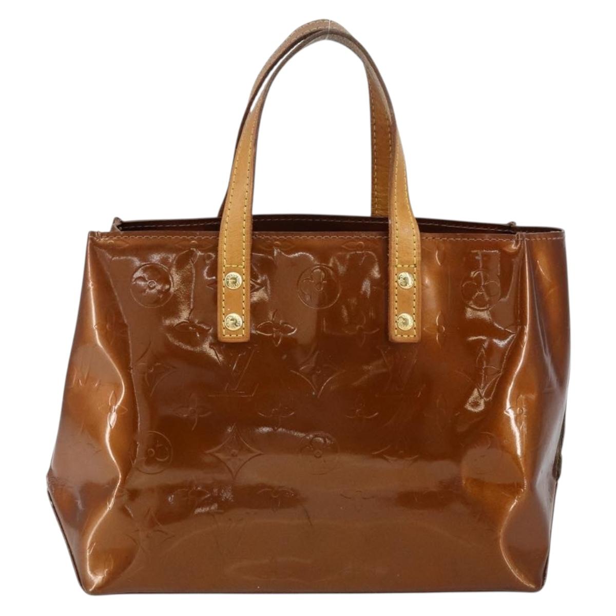 LOUIS VUITTON Monogram Vernis Reade PM Hand Bag Bronze M91146 LV Auth BA7913