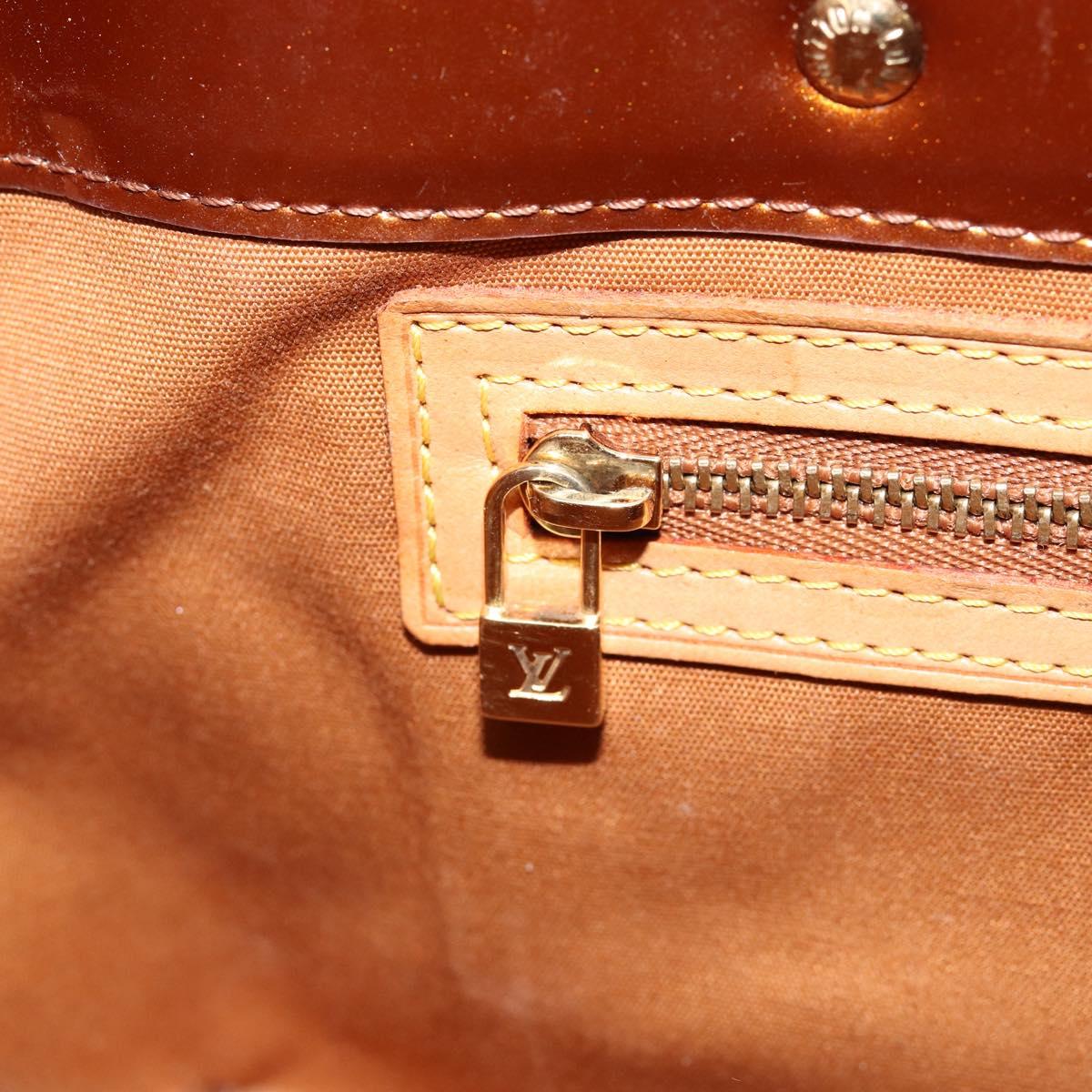LOUIS VUITTON Monogram Vernis Reade PM Hand Bag Bronze M91146 LV Auth BA7913