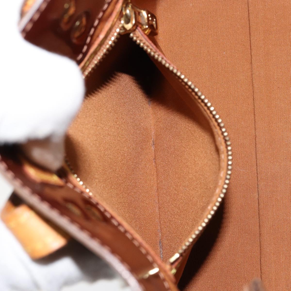 LOUIS VUITTON Monogram Vernis Reade PM Hand Bag Bronze M91146 LV Auth BA7913