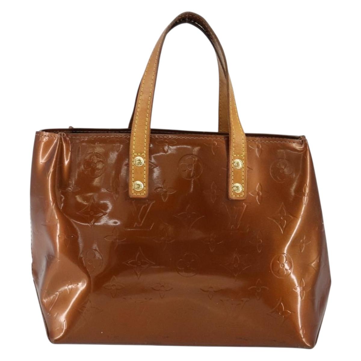 LOUIS VUITTON Monogram Vernis Reade PM Hand Bag Bronze M91146 LV Auth BA7913