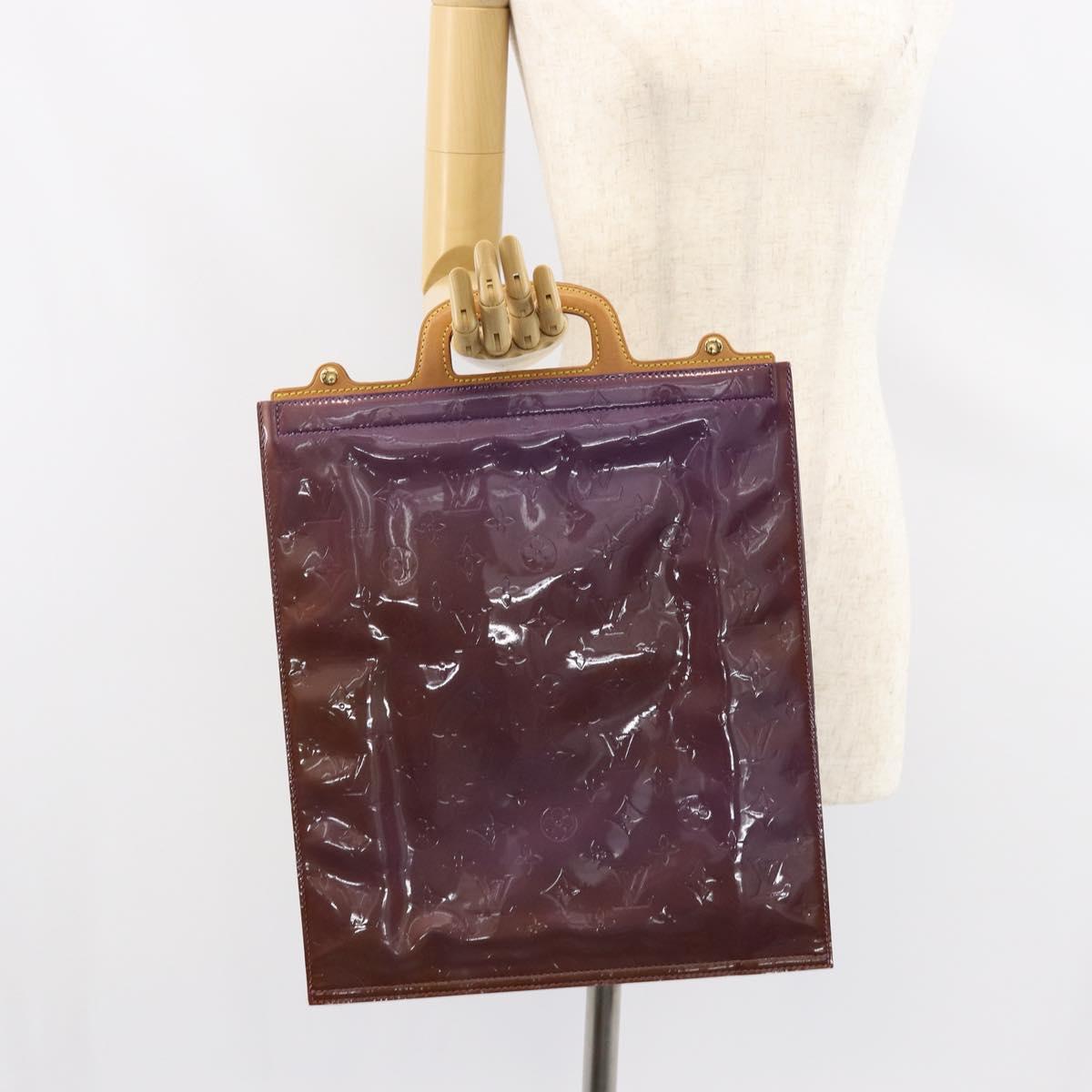 LOUIS VUITTON Monogram Vernis Stanton Tote Bag Purple Viole M91079 Auth BA7915