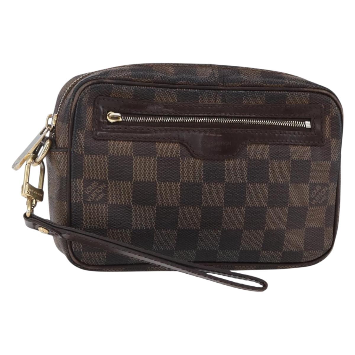 LOUIS VUITTON Damier Ebene Pochette Billets Macau Clutch Bag N61739 Auth BA7931