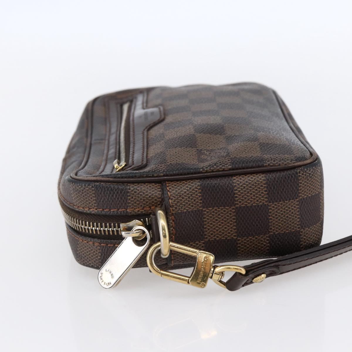 LOUIS VUITTON Damier Ebene Pochette Billets Macau Clutch Bag N61739 Auth BA7931
