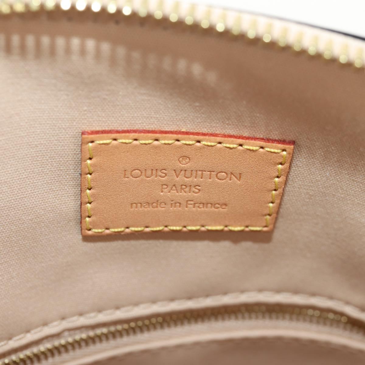 LOUIS VUITTON Monogram Vernis Lockit PM Tote Bag Beige Black M90251 Auth BA7933M