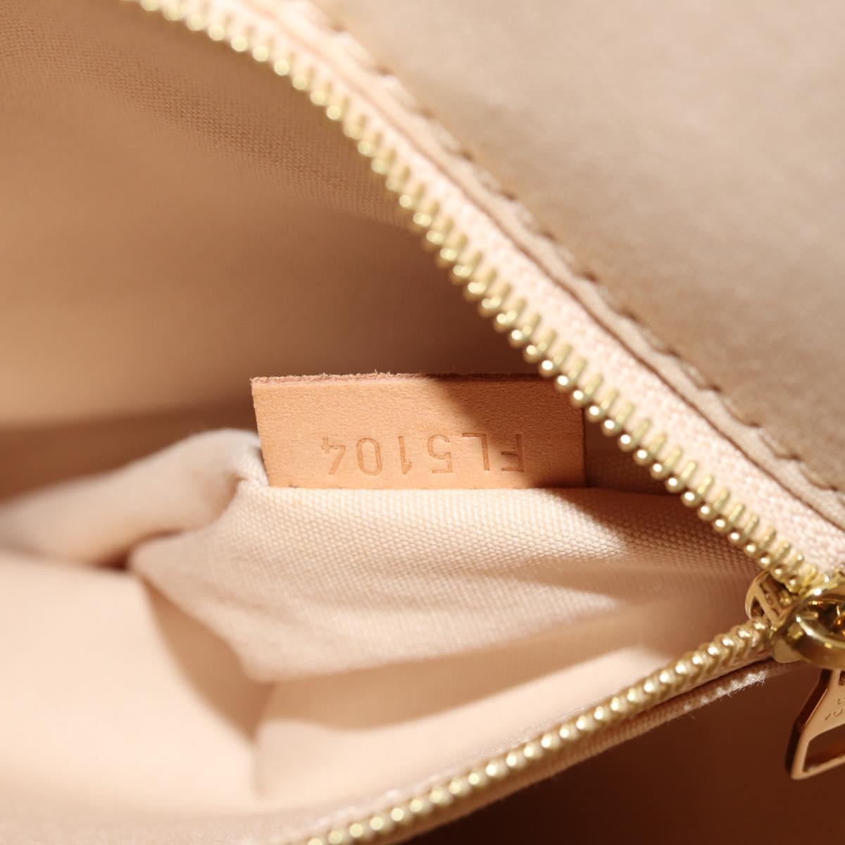 LOUIS VUITTON Monogram Vernis Lockit PM Tote Bag Beige Black M90251 Auth BA7933M