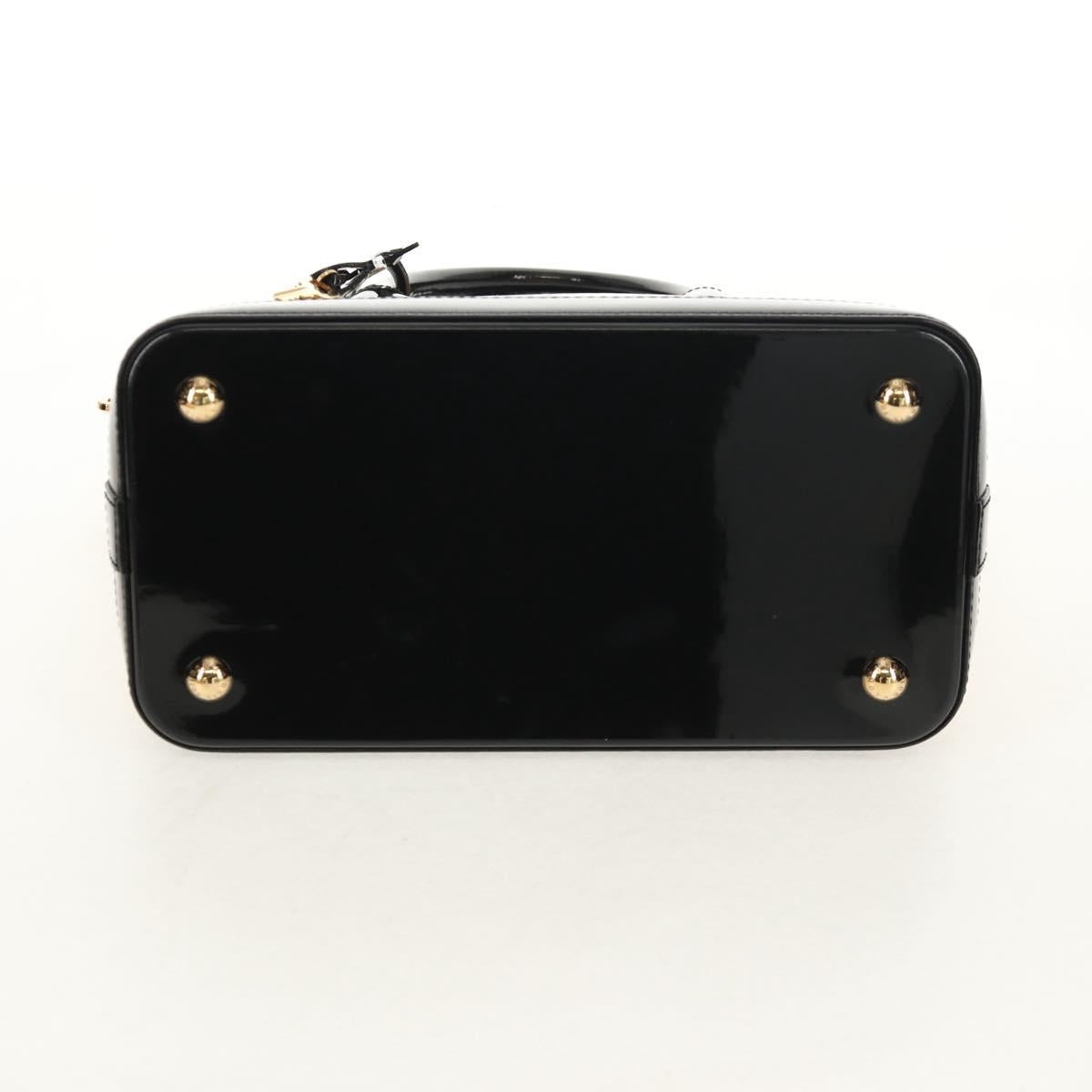 LOUIS VUITTON Monogram Vernis Lockit PM Tote Bag Beige Black M90251 Auth BA7933M