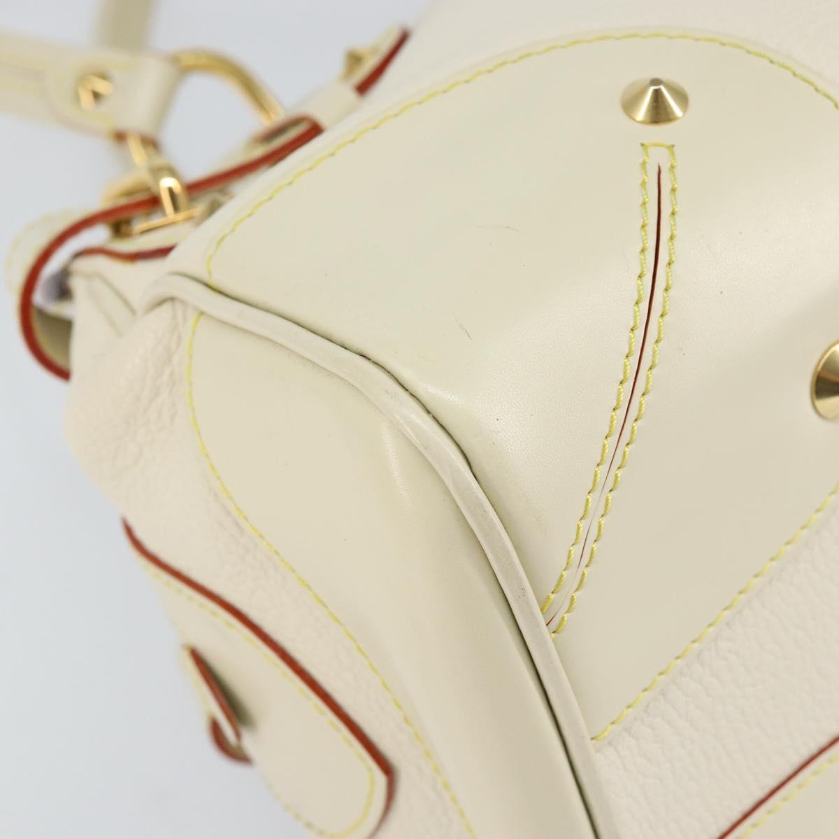 LOUIS VUITTON Suhari Luradiu Hand Bag White M95624 LV Auth BA7935