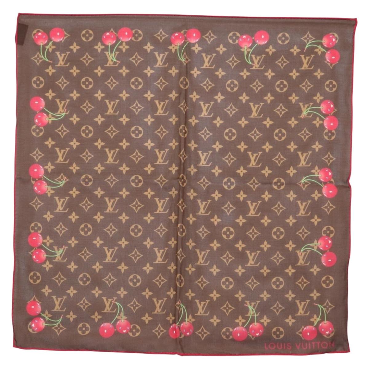 LOUIS VUITTON Monogram Cherry LVxTM Carre 55 Scarf M96090 LV Auth BA7938M