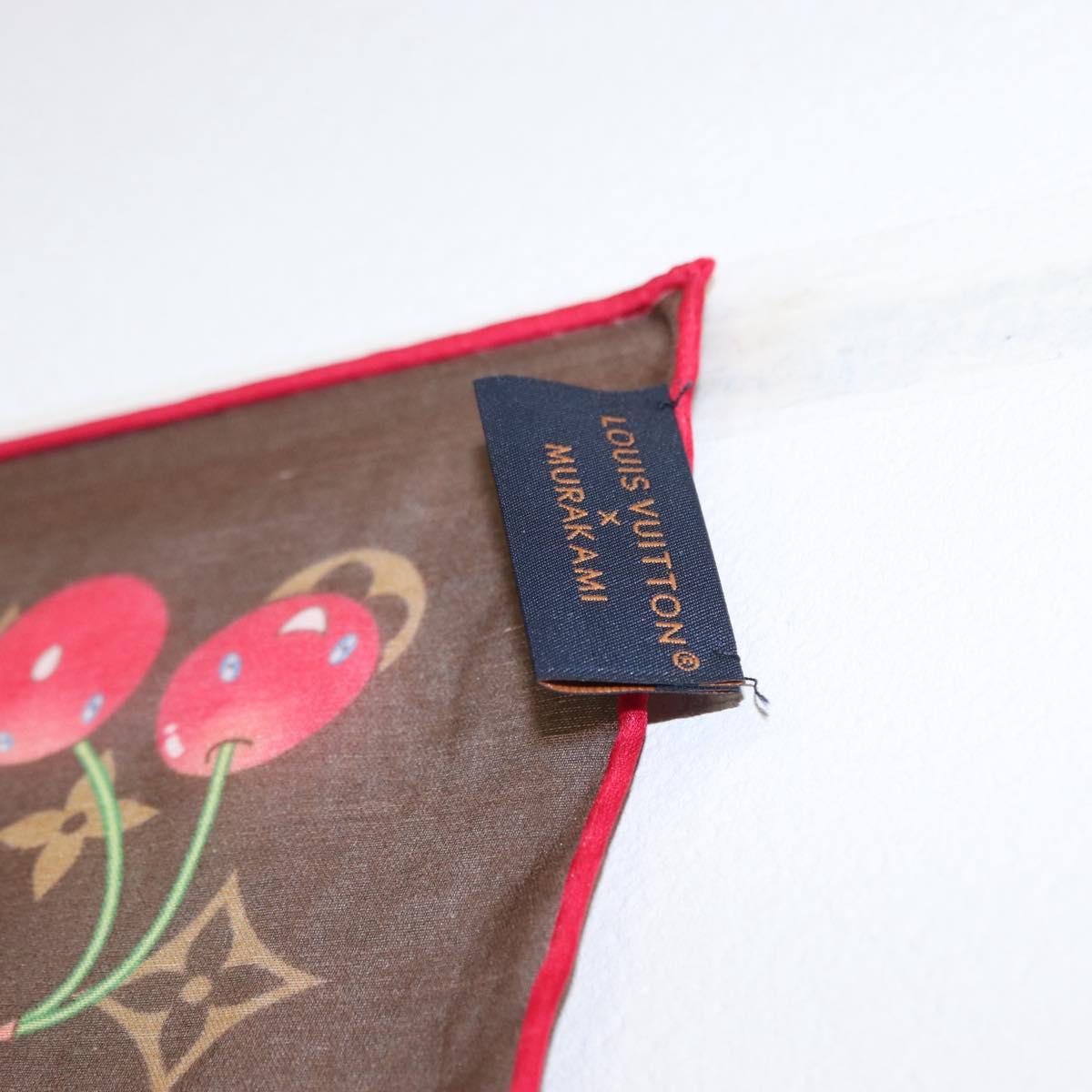 LOUIS VUITTON Monogram Cherry LVxTM Carre 55 Scarf M96090 LV Auth BA7938M