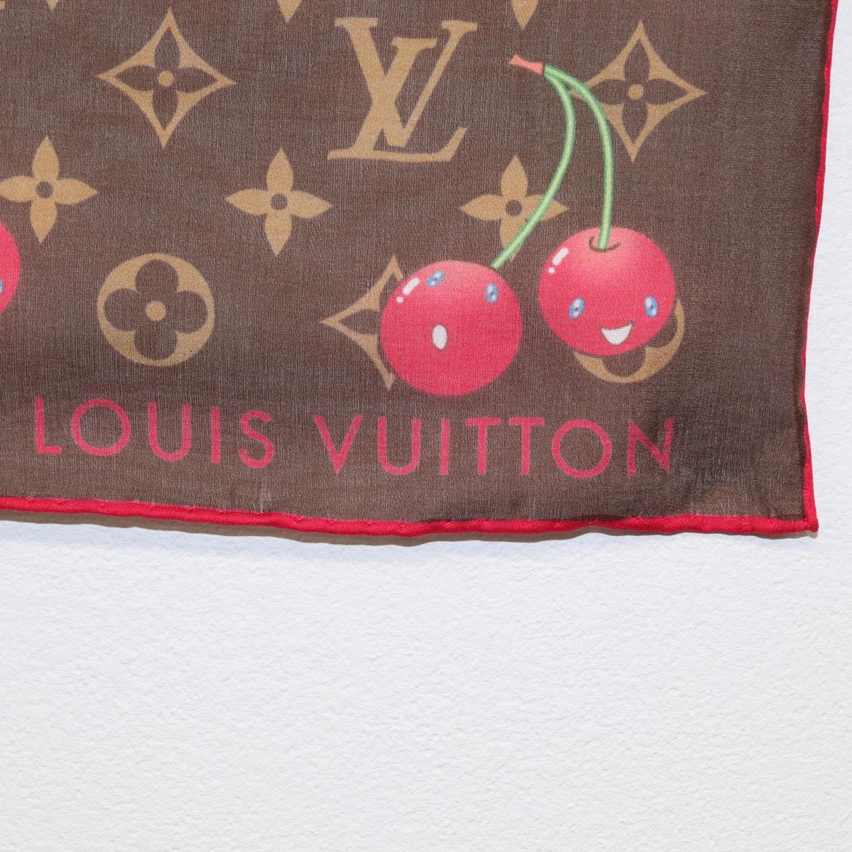 LOUIS VUITTON Monogram Cherry LVxTM Carre 55 Scarf M96090 LV Auth BA7938M