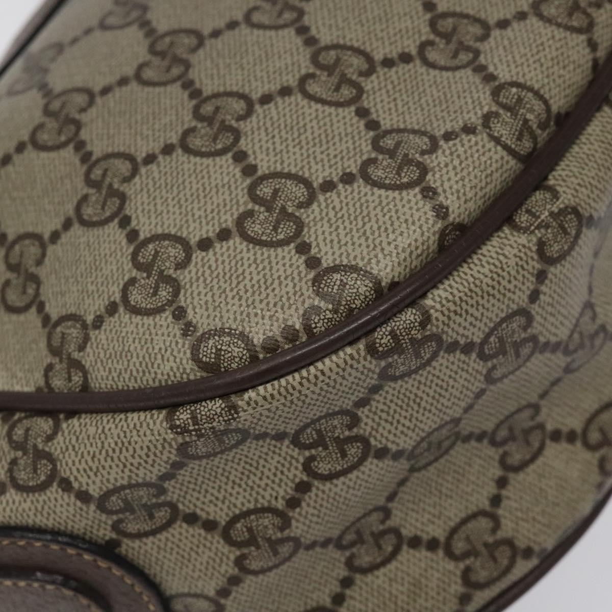 GUCCI GG Supreme Web Sherry Line Bag PVC Beige Gold 001 58 0918 Auth BA794