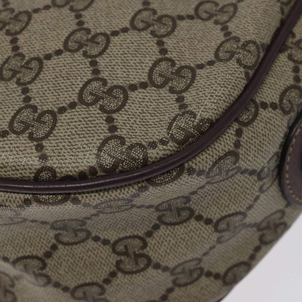 GUCCI GG Supreme Web Sherry Line Bag PVC Beige Gold 001 58 0918 Auth BA794
