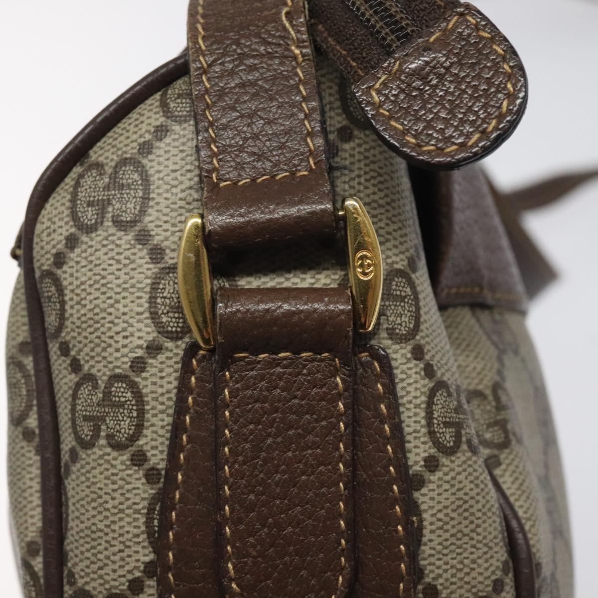 GUCCI GG Supreme Web Sherry Line Bag PVC Beige Gold 001 58 0918 Auth BA794
