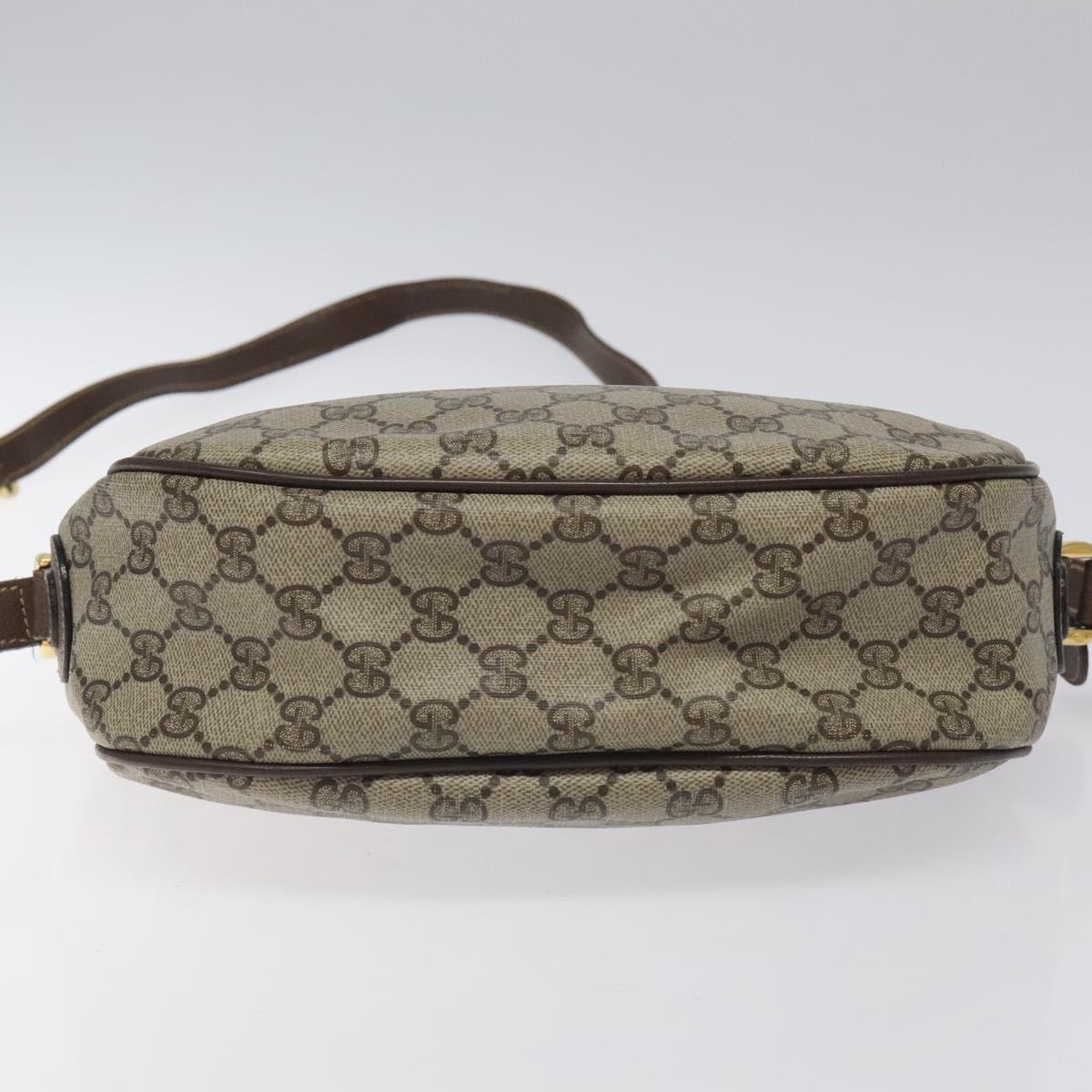 GUCCI GG Supreme Web Sherry Line Bag PVC Beige Gold 001 58 0918 Auth BA794