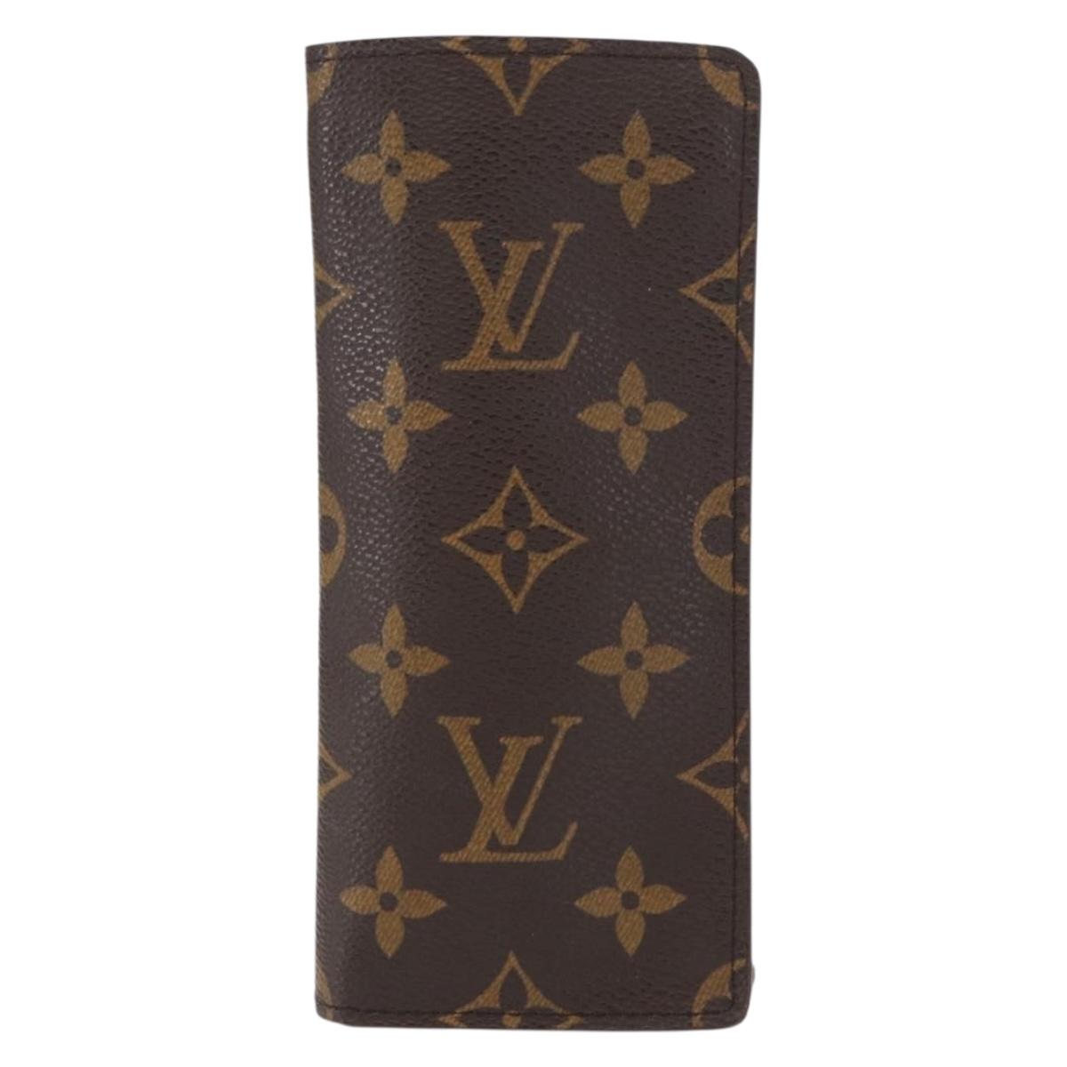 LOUIS VUITTON Monogram Etui Lunette Simple Glasses Case LV Auth BA7948