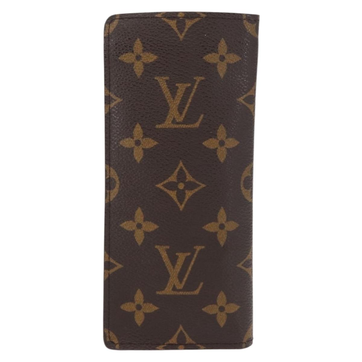 LOUIS VUITTON Monogram Etui Lunette Simple Glasses Case LV Auth BA7948