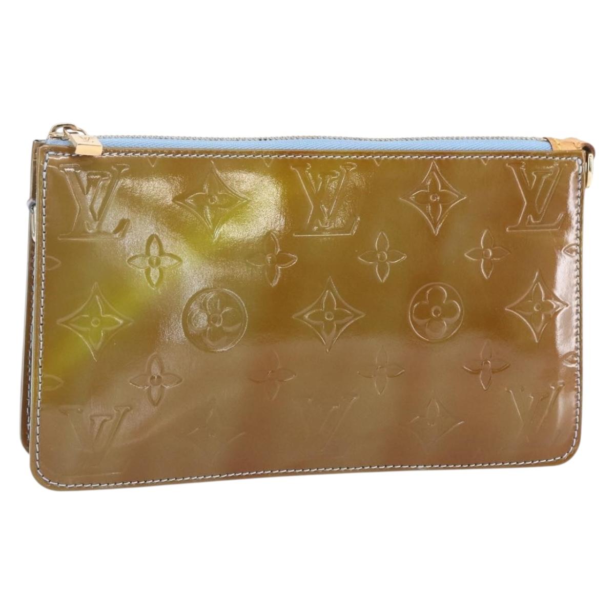 LOUIS VUITTON Monogram Vernis Lexington Pouch Baby Blue M91011 LV Auth BA7951