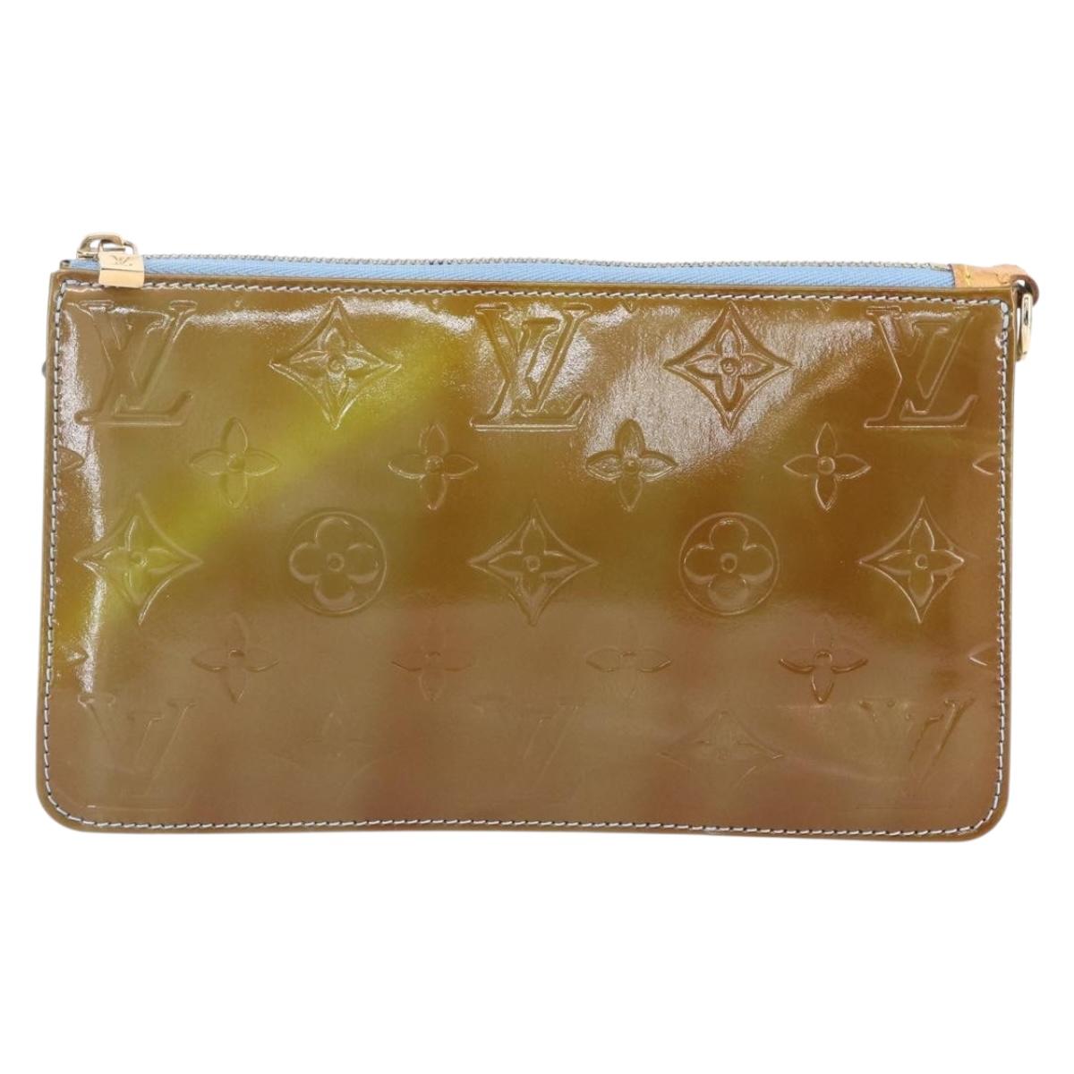 LOUIS VUITTON Monogram Vernis Lexington Pouch Baby Blue M91011 LV Auth BA7951