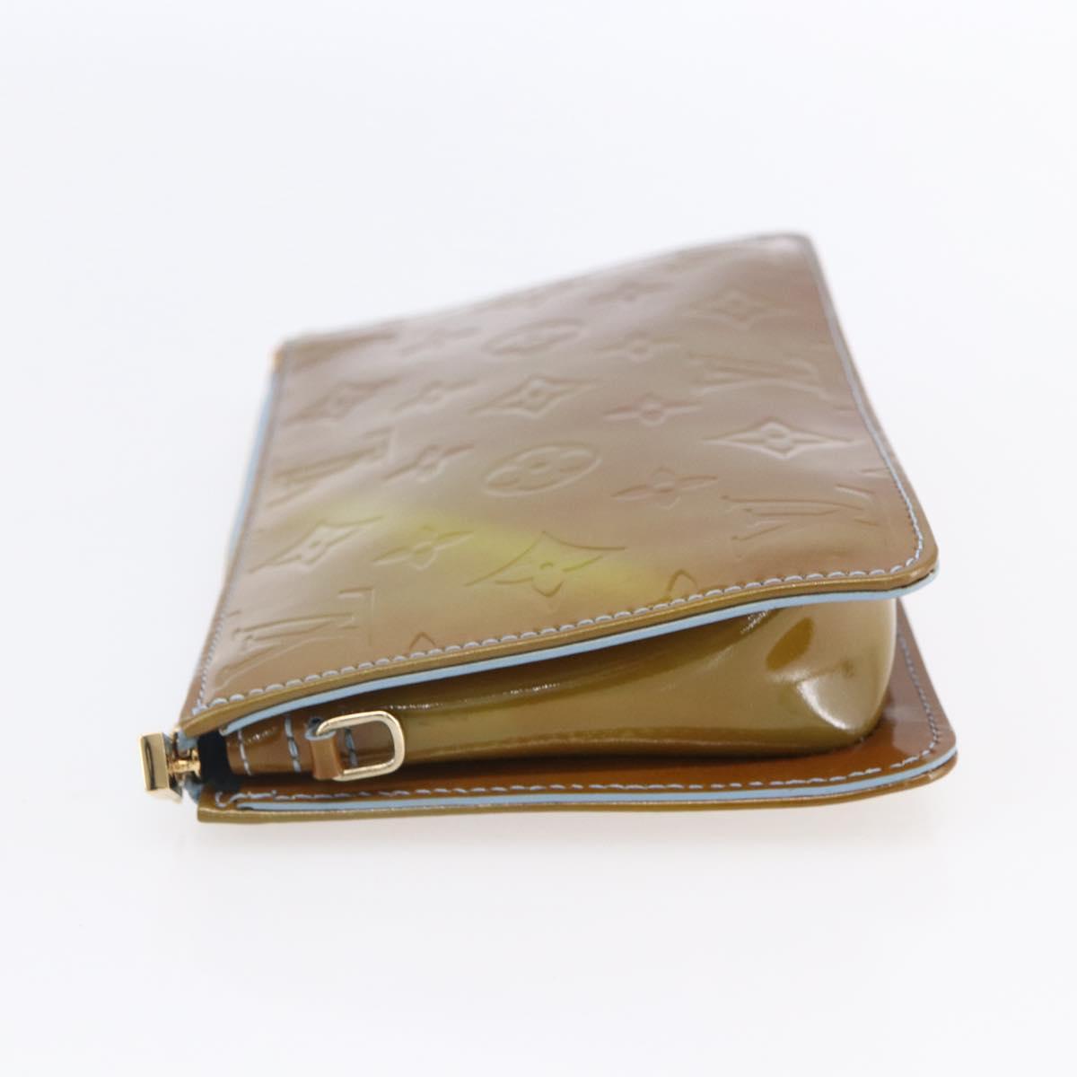 LOUIS VUITTON Monogram Vernis Lexington Pouch Baby Blue M91011 LV Auth BA7951