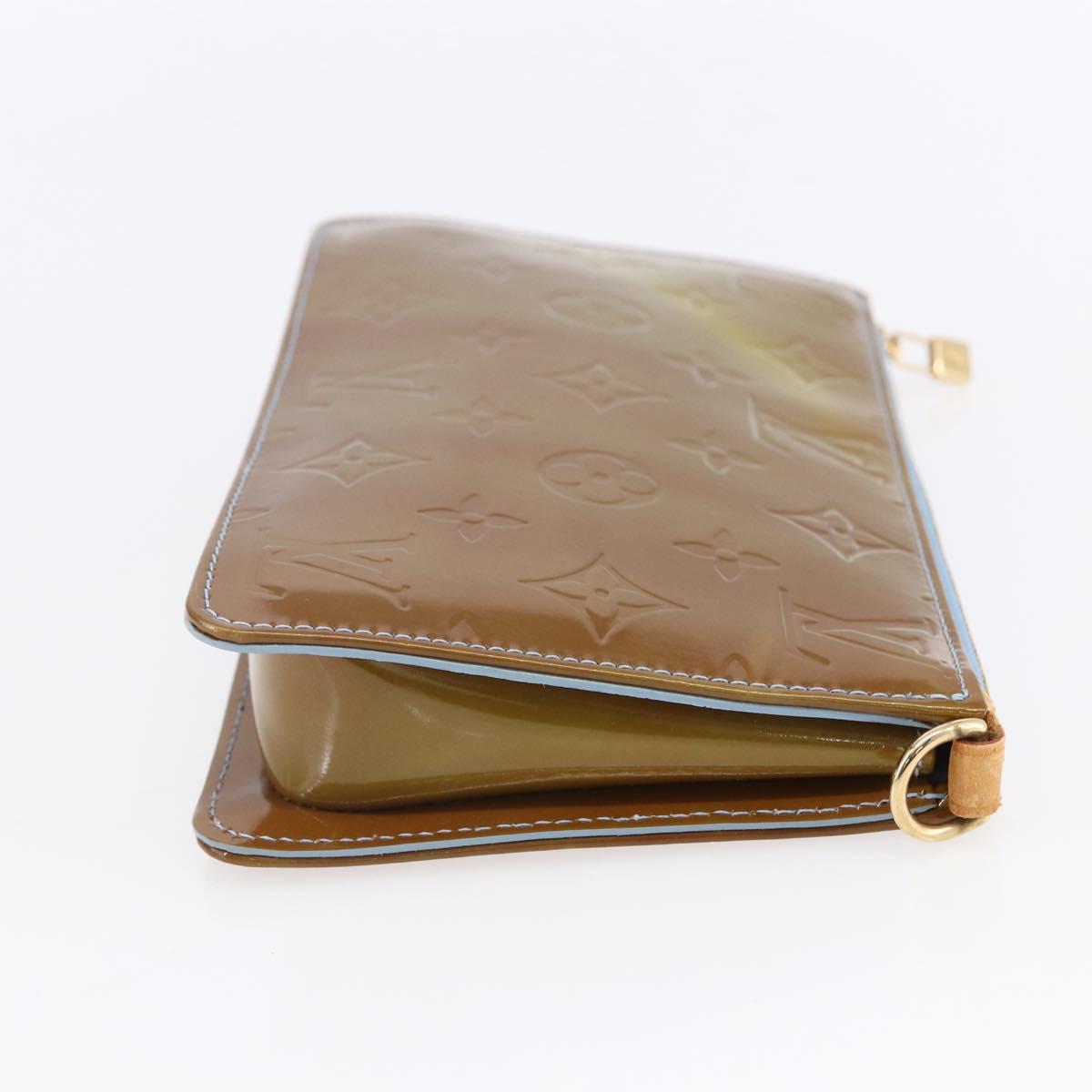 LOUIS VUITTON Monogram Vernis Lexington Pouch Baby Blue M91011 LV Auth BA7951