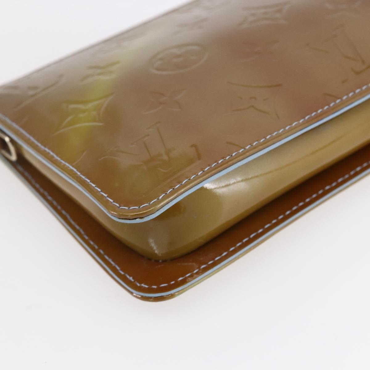 LOUIS VUITTON Monogram Vernis Lexington Pouch Baby Blue M91011 LV Auth BA7951