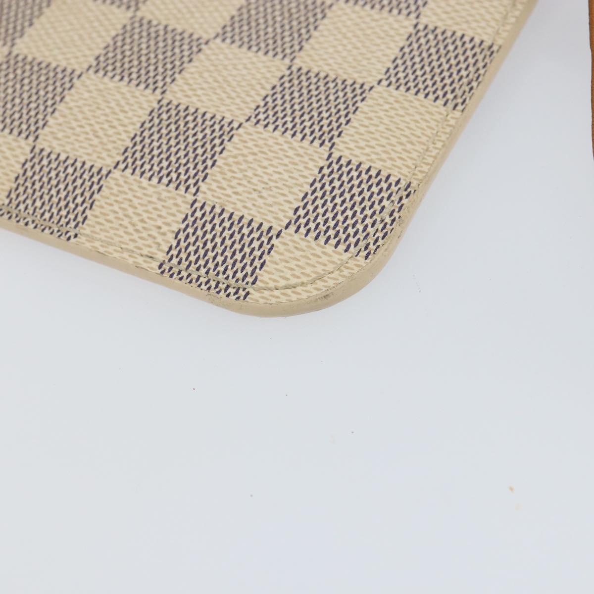 LOUIS VUITTON Damier Azur Neverfull MM Pouch LV Auth BA7953