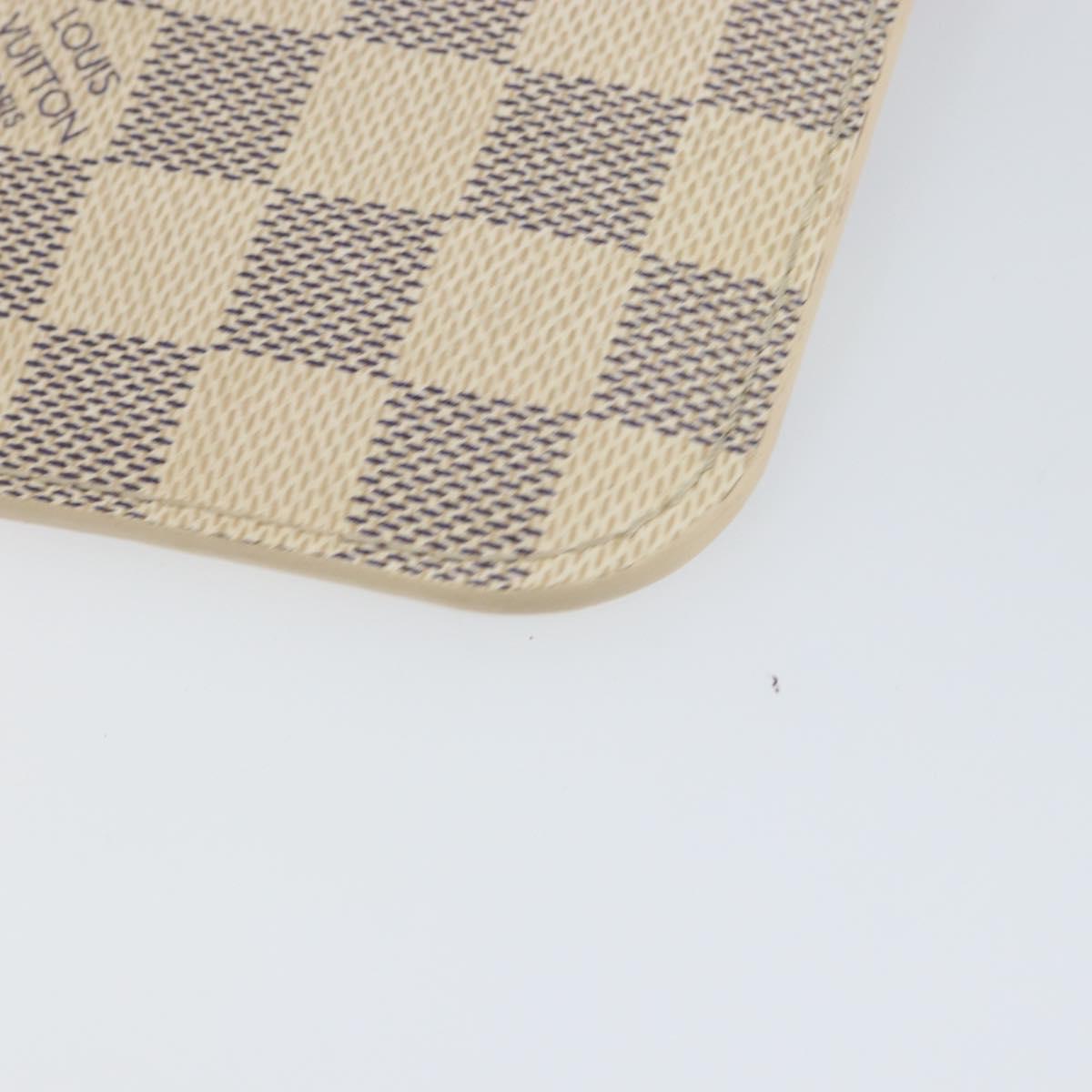 LOUIS VUITTON Damier Azur Neverfull MM Pouch LV Auth BA7953