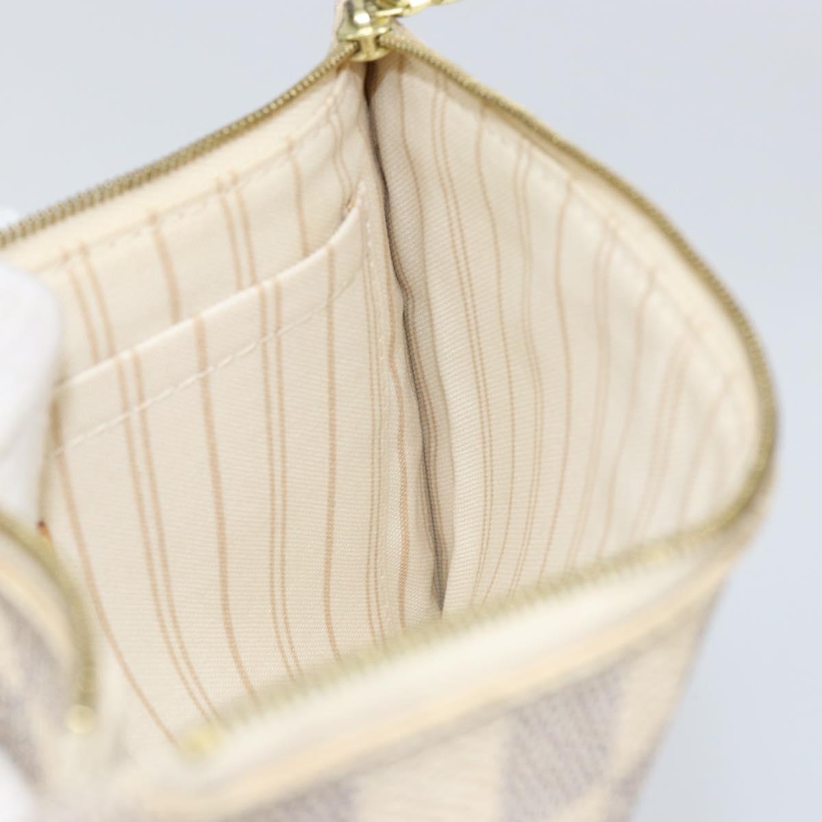 LOUIS VUITTON Damier Azur Neverfull MM Pouch LV Auth BA7953