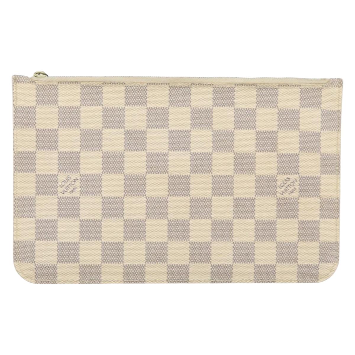 LOUIS VUITTON Damier Azur Neverfull MM Pouch LV Auth BA7953