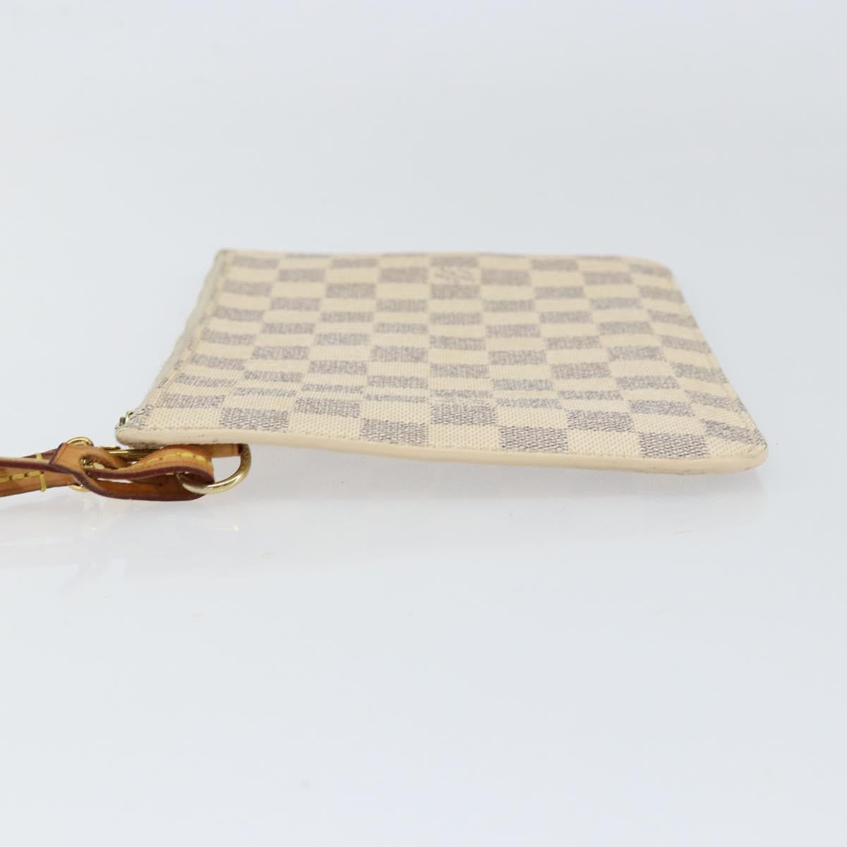 LOUIS VUITTON Damier Azur Neverfull MM Pouch LV Auth BA7953
