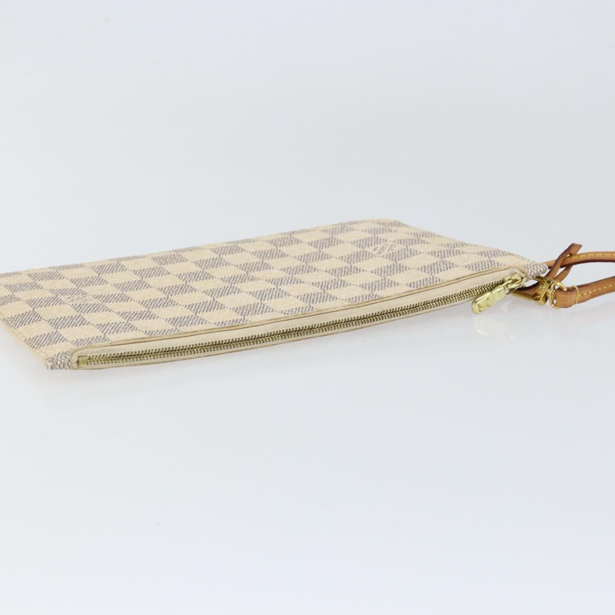 LOUIS VUITTON Damier Azur Neverfull MM Pouch LV Auth BA7953