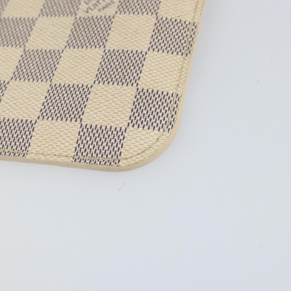 LOUIS VUITTON Damier Azur Neverfull MM Pouch LV Auth BA7953