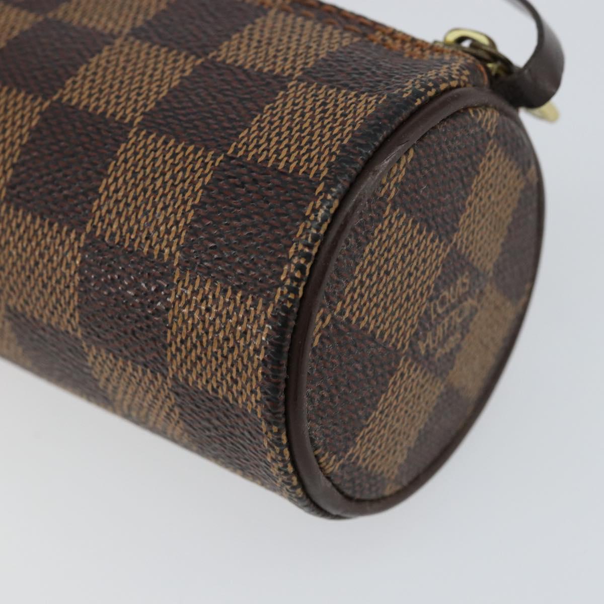 LOUIS VUITTON Damier Ebene Papillon Pouch LV Auth BA7956