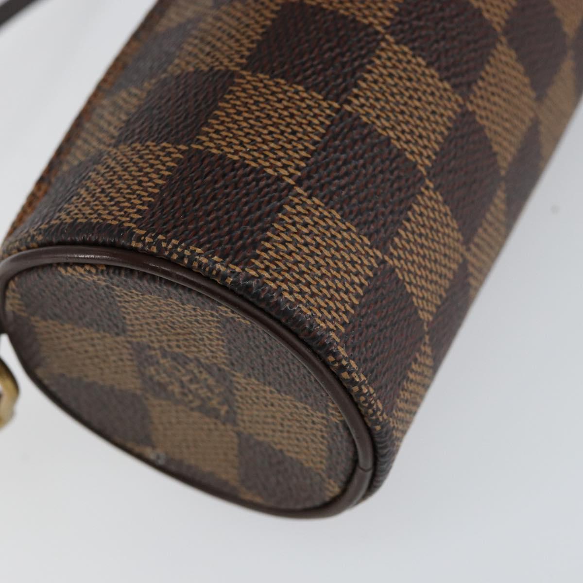 LOUIS VUITTON Damier Ebene Papillon Pouch LV Auth BA7956