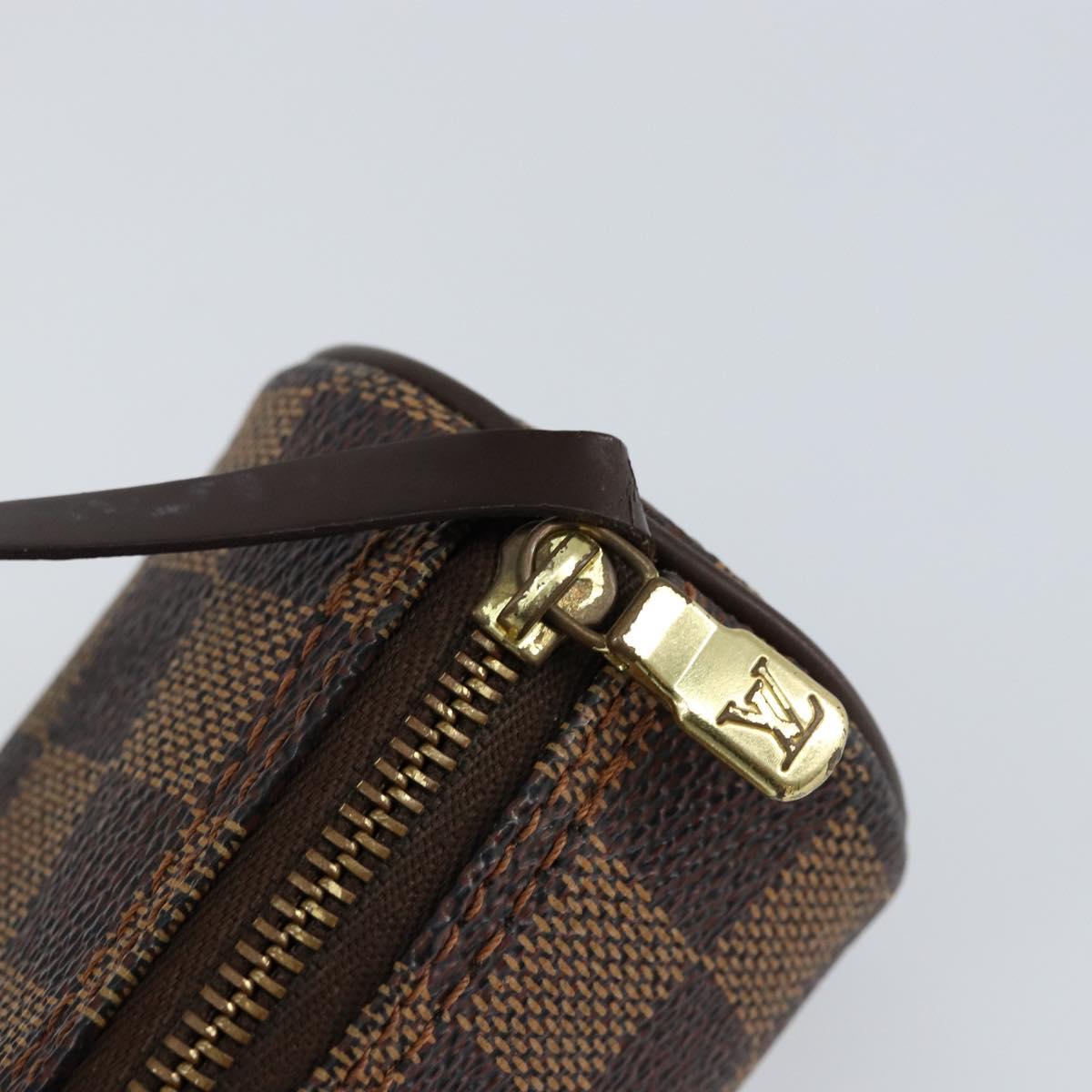 LOUIS VUITTON Damier Ebene Papillon Pouch LV Auth BA7956