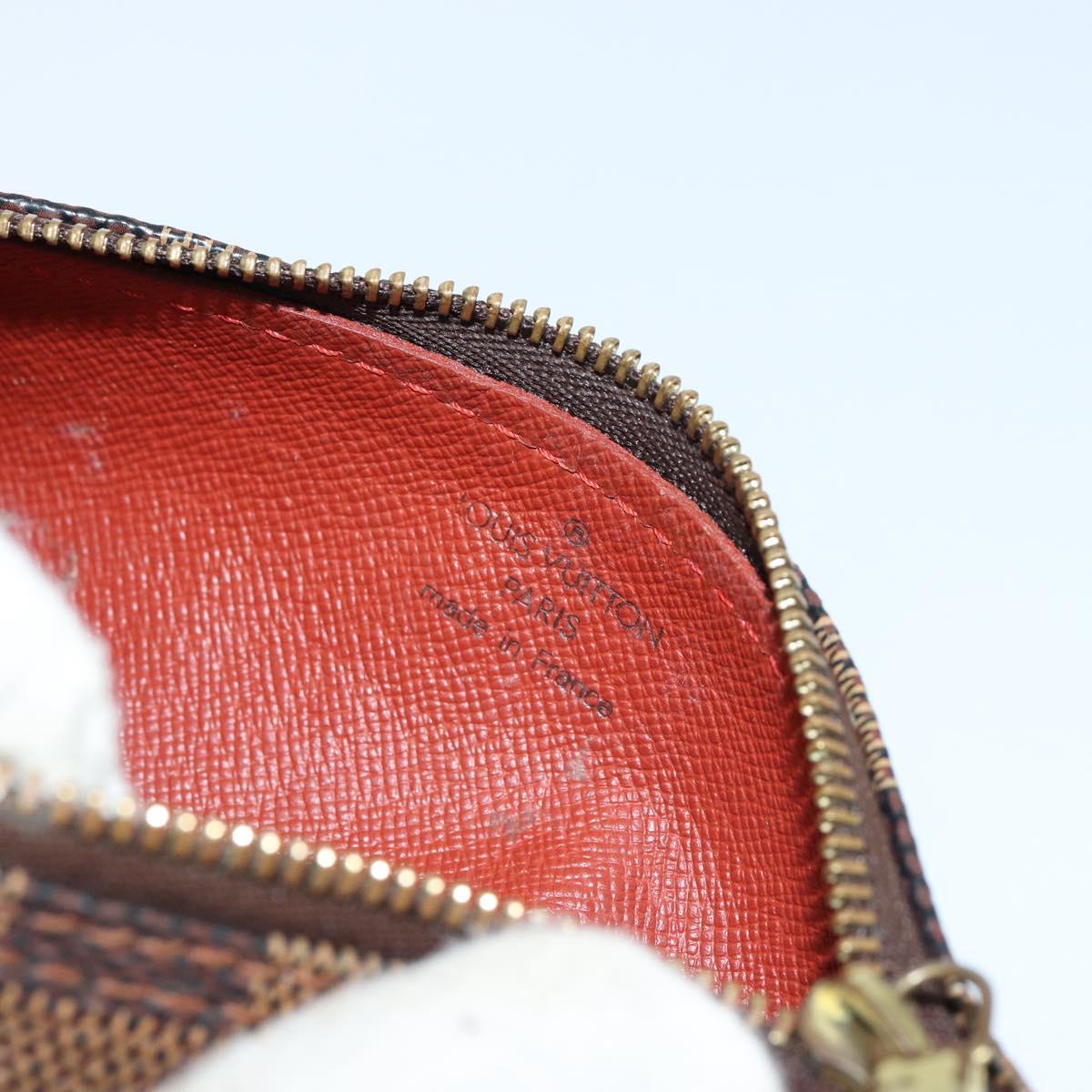 LOUIS VUITTON Damier Ebene Papillon Pouch LV Auth BA7956