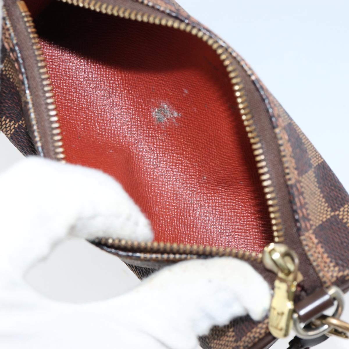 LOUIS VUITTON Damier Ebene Papillon Pouch LV Auth BA7956