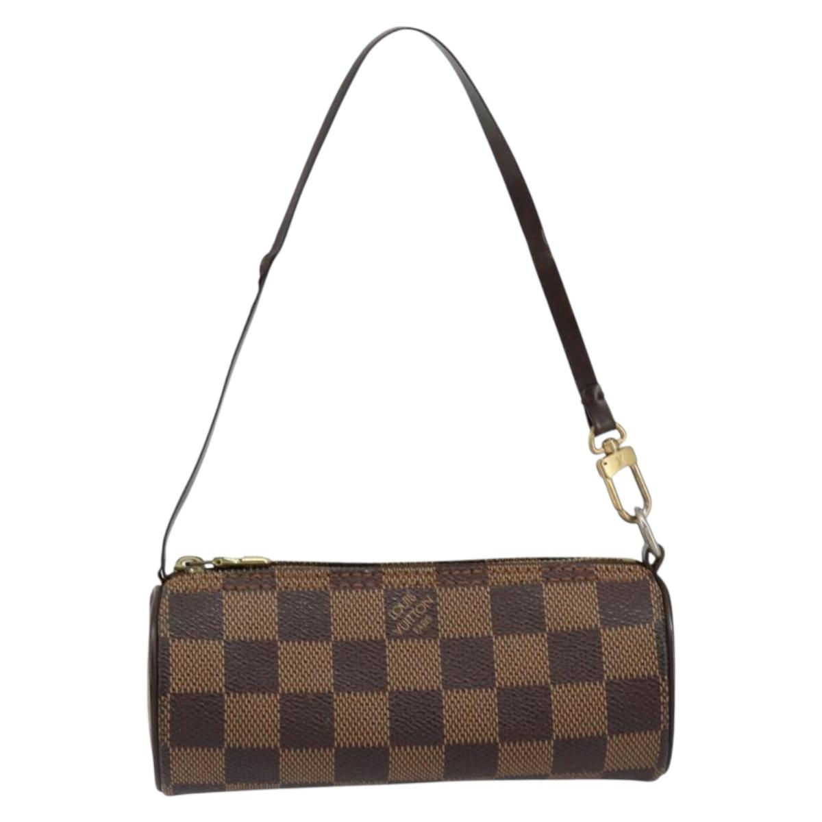 LOUIS VUITTON Damier Ebene Papillon Pouch LV Auth BA7956