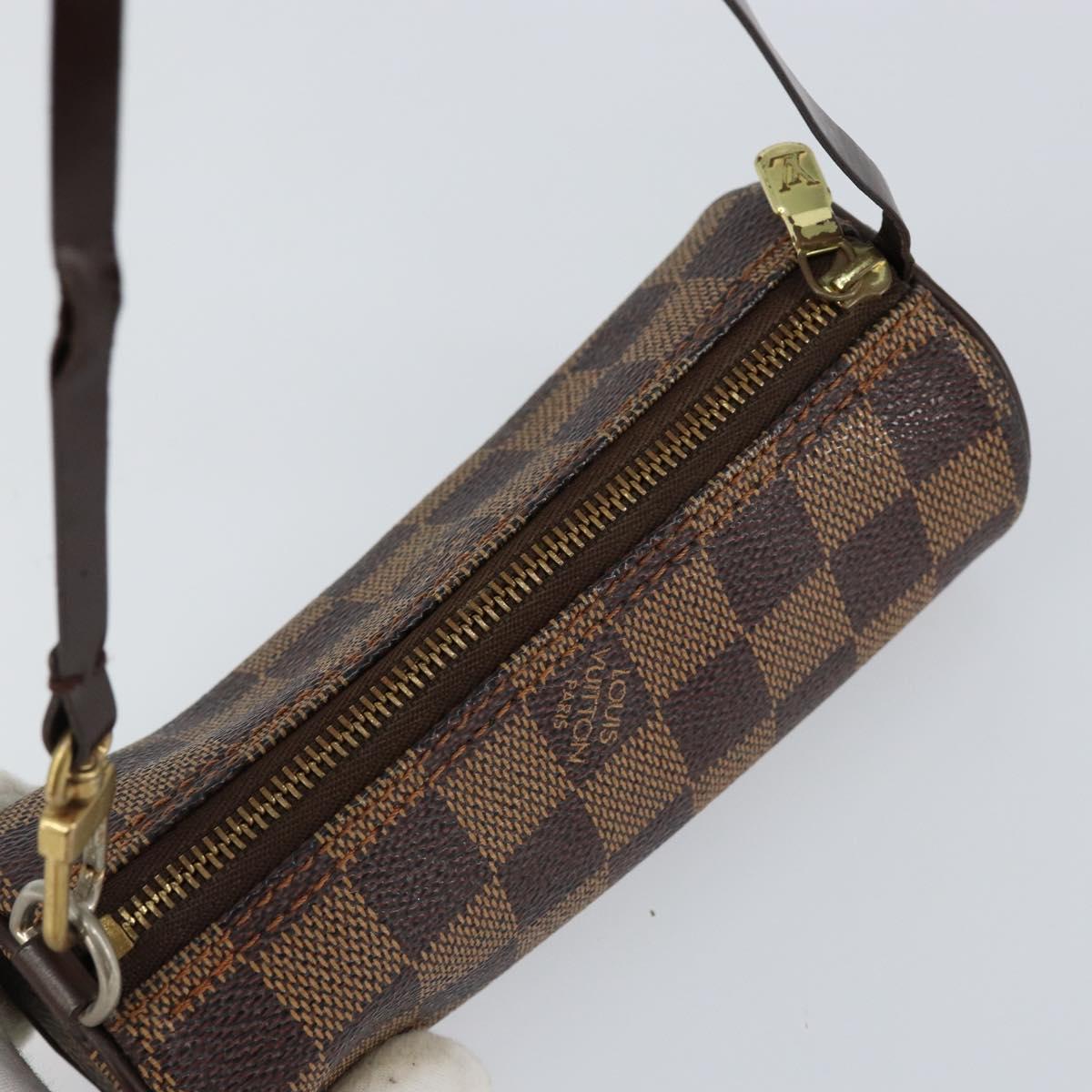 LOUIS VUITTON Damier Ebene Papillon Pouch LV Auth BA7956