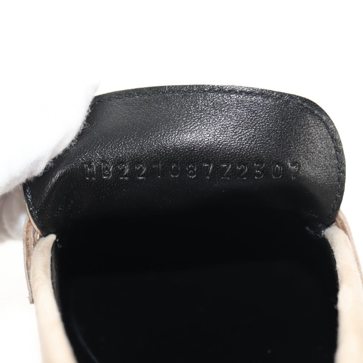 HERMES Destan Kelly Buckle Loafers Shoes Suede Beige Auth BA7958M