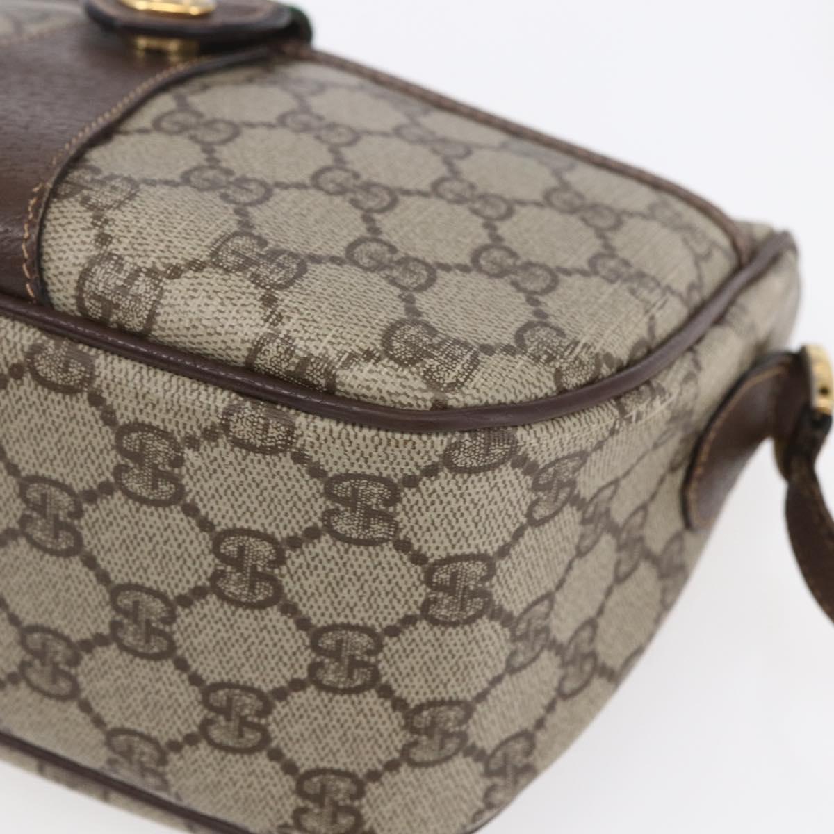 GUCCI GG Supreme Web Sherry Line Bag PVC Beige Gold 89 02 032 Auth BA7961